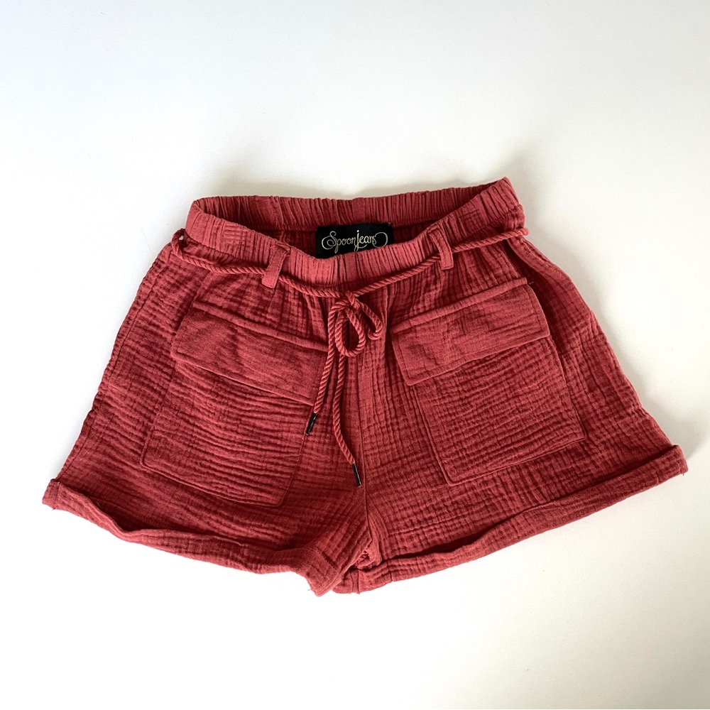 Spoon Jeans  Front Pocket Rust Color Shorts Size S - Picture 2 of 5